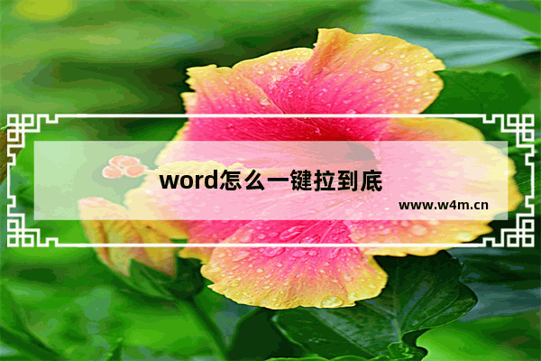 word怎么一键拉到底