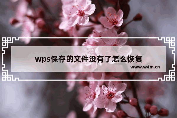 wps保存的文件没有了怎么恢复