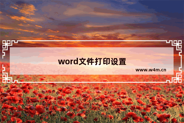 word文件打印设置