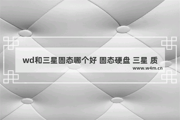 wd和三星固态哪个好 固态硬盘 三星 质量