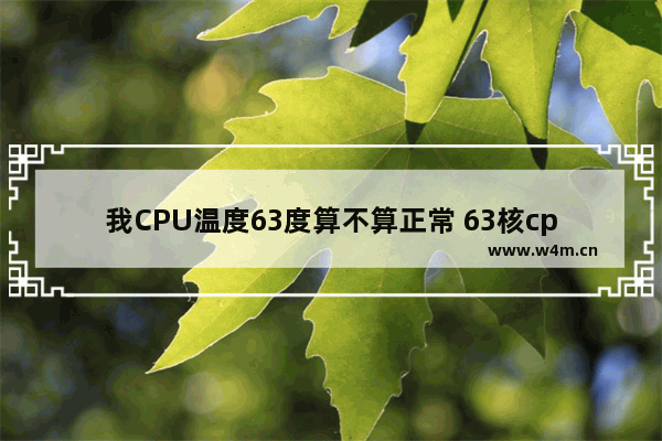 我CPU温度63度算不算正常 63核cpu