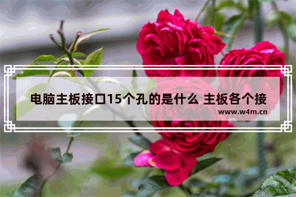 电脑主板接口15个孔的是什么 主板各个接口供电电流及电压