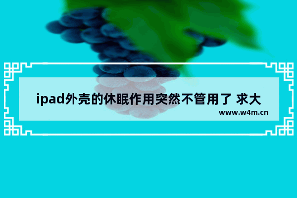 ipad外壳的休眠作用突然不管用了 求大神指导 推荐解决办法 液晶电视闪烁变色