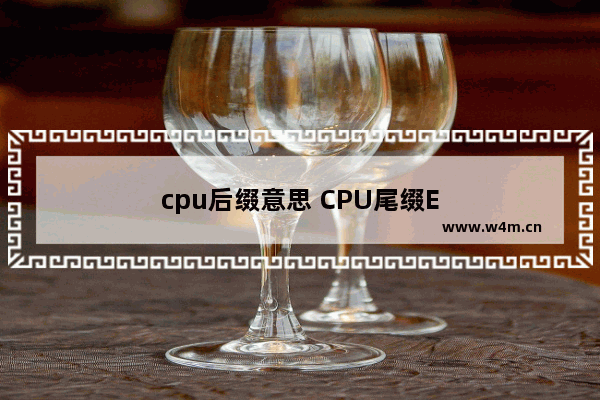 cpu后缀意思 CPU尾缀E