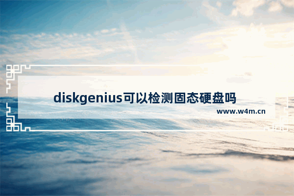 diskgenius可以检测固态硬盘吗 固态硬盘扫描软件