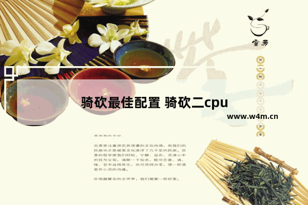 骑砍最佳配置 骑砍二cpu