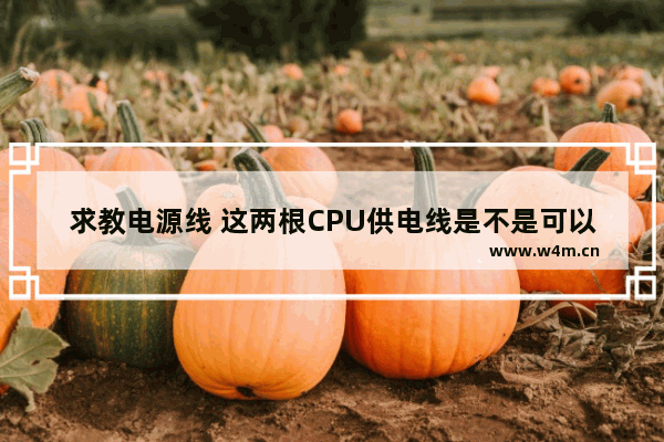 求教电源线 这两根CPU供电线是不是可以通用 两根cpu线