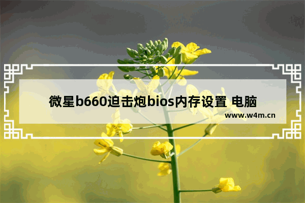 微星b660迫击炮bios内存设置 电脑主板内存怎么设置多大