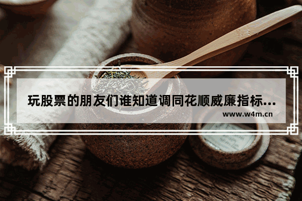 玩股票的朋友们谁知道调同花顺威廉指标WR的参数 电脑版只显示1到10 自己新组装电脑如何调参数