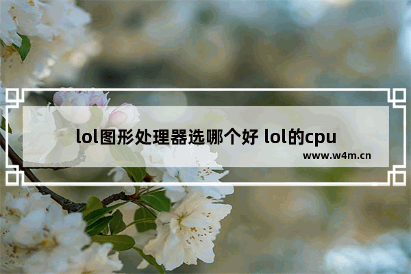 lol图形处理器选哪个好 lol的cpu