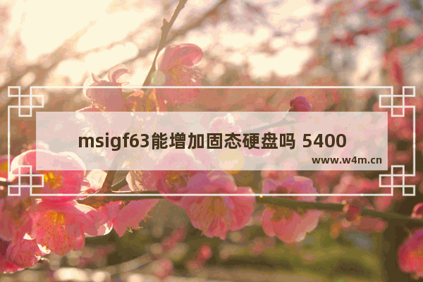 msigf63能增加固态硬盘吗 5400转怎么提速