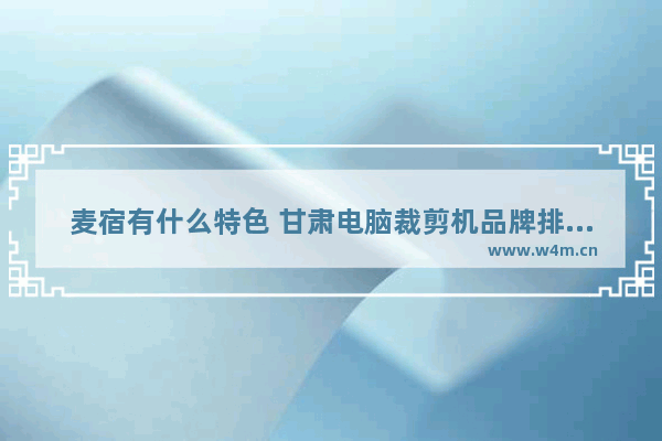 麦宿有什么特色 甘肃电脑裁剪机品牌排行榜