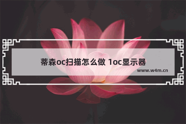 蒂森oc扫描怎么做 1oc显示器