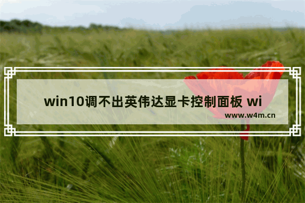 win10调不出英伟达显卡控制面板 win10显卡控制面板在哪