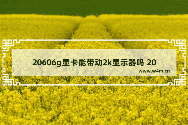 20606g显卡能带动2k显示器吗 2060能上2k显示器吗