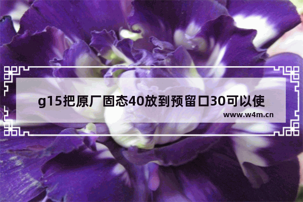 g15把原厂固态40放到预留口30可以使用吗 固态硬盘需要预留多少空间