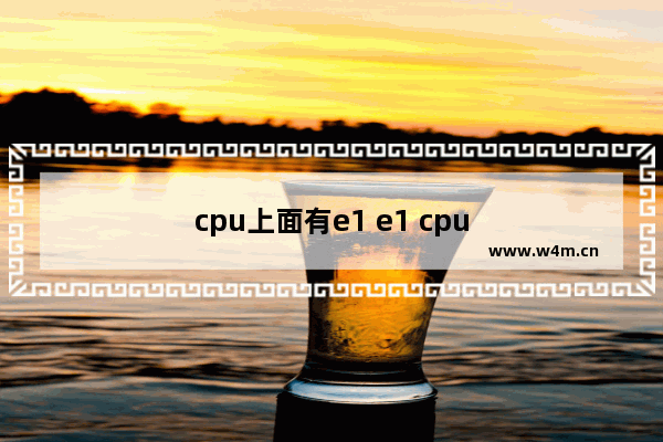 cpu上面有e1 e1 cpu