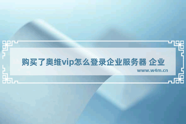 购买了奥维vip怎么登录企业服务器 企业服务器怎么组装电脑