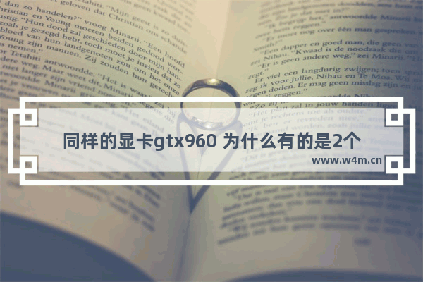 同样的显卡gtx960 为什么有的是2个风扇的 有的是3个风扇的 两者有 显卡3输出