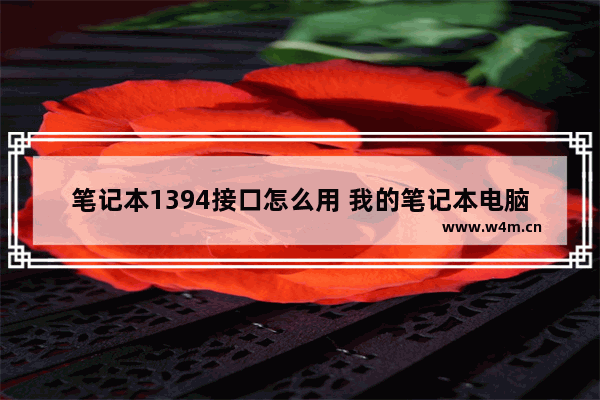 笔记本1394接口怎么用 我的笔记本电脑上有个1394连接 是干什么用的