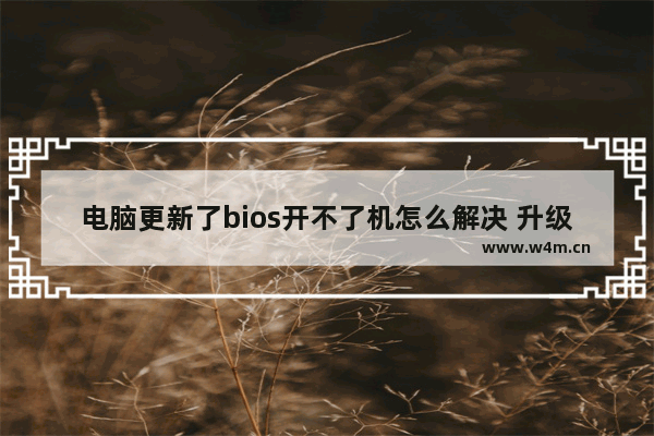 电脑更新了bios开不了机怎么解决 升级主板电脑开不了机