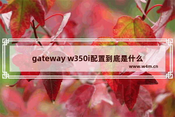 gateway w350i配置到底是什么 捷威笔记本电脑