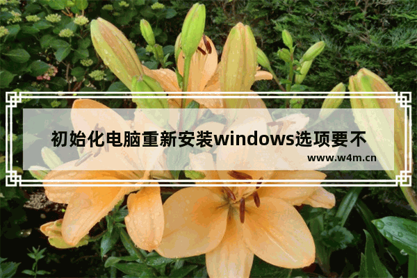 初始化电脑重新安装windows选项要不要点 电脑初始化怎么弄