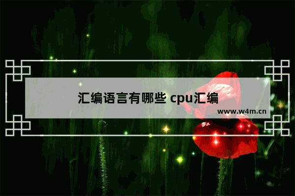 汇编语言有哪些 cpu汇编