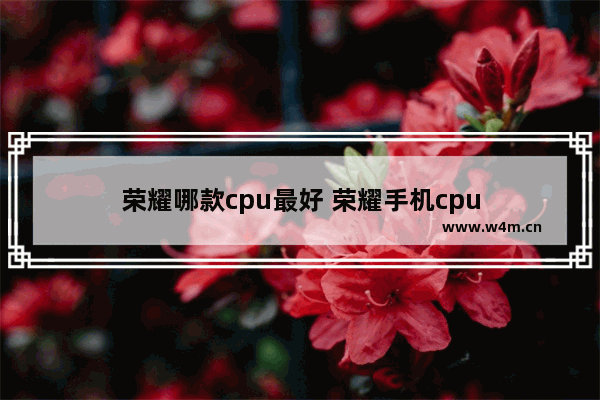 荣耀哪款cpu最好 荣耀手机cpu