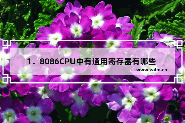 1．8086CPU中有通用寄存器有哪些 8086cpu的寄存器