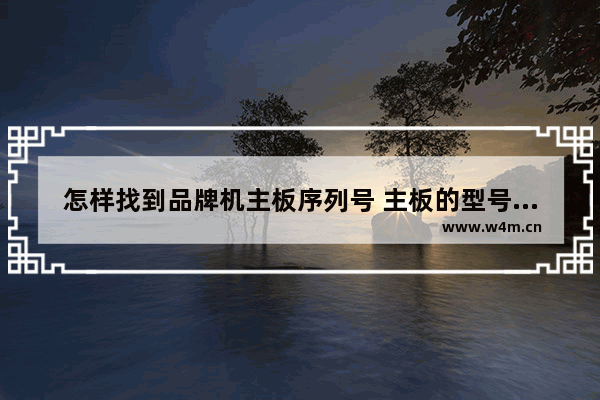 怎样找到品牌机主板序列号 主板的型号和品牌有什么区别