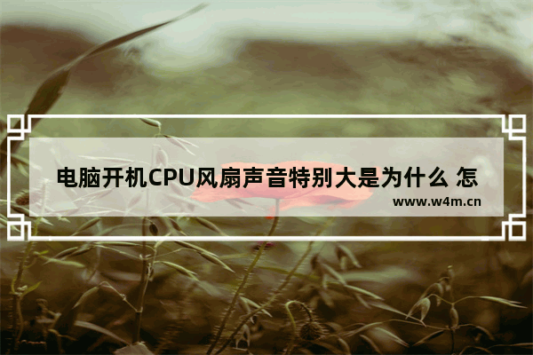 电脑开机CPU风扇声音特别大是为什么 怎么解决 cpu风扇 噪音大