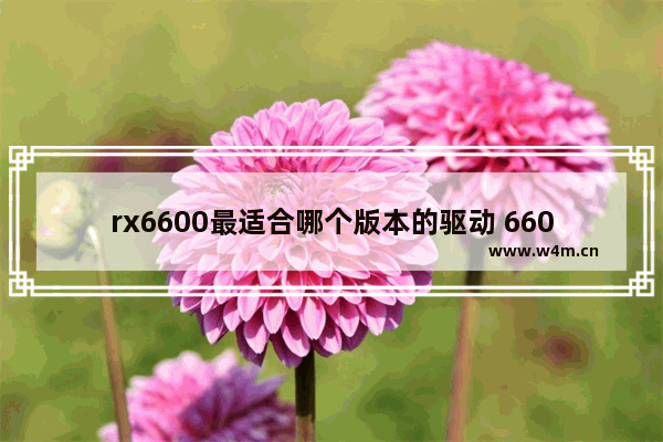 rx6600最适合哪个版本的驱动 6600xt驱动最佳设置