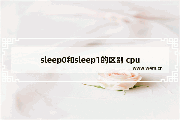 sleep0和sleep1的区别 cpu sleep