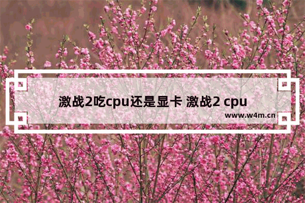 激战2吃cpu还是显卡 激战2 cpu