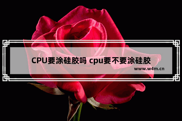 CPU要涂硅胶吗 cpu要不要涂硅胶