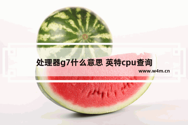 处理器g7什么意思 英特cpu查询