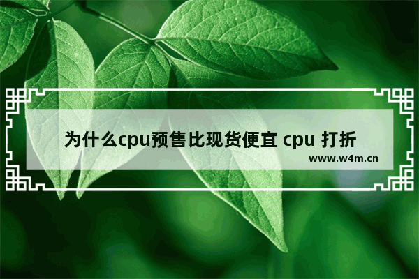 为什么cpu预售比现货便宜 cpu 打折