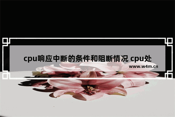 cpu响应中断的条件和阻断情况 cpu处理中断