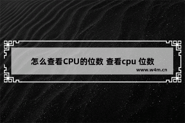 怎么查看CPU的位数 查看cpu 位数