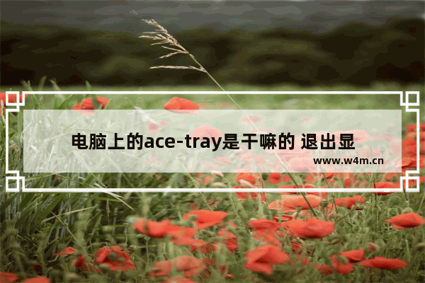 电脑上的ace-tray是干嘛的 退出显卡托盘