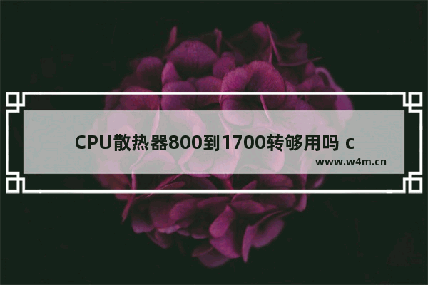 CPU散热器800到1700转够用吗 cpu散热器2017