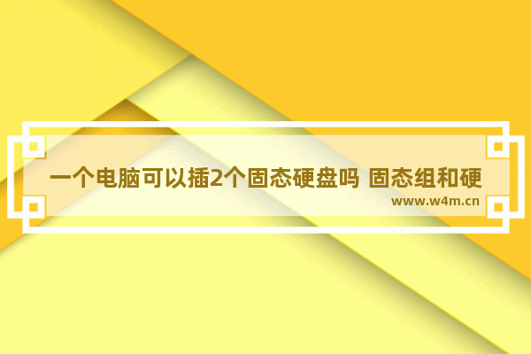 一个电脑可以插2个固态硬盘吗 固态组和硬盘