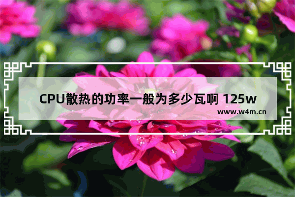 CPU散热的功率一般为多少瓦啊 125w的cpu