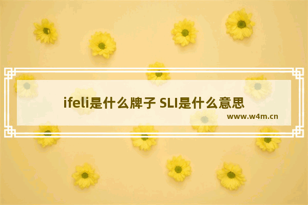 ifeli是什么牌子 SLI是什么意思