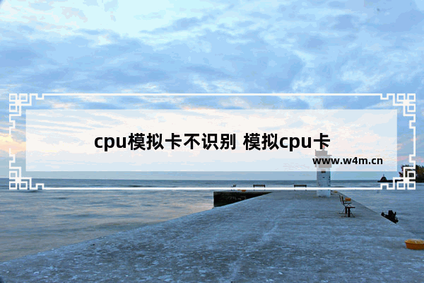 cpu模拟卡不识别 模拟cpu卡