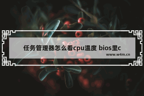 任务管理器怎么看cpu温度 bios里cpu温度