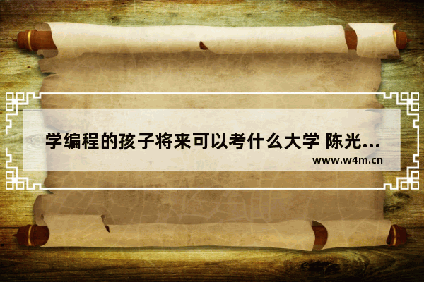 学编程的孩子将来可以考什么大学 陈光明个人简介