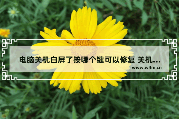 电脑关机白屏了按哪个键可以修复 关机显示器白屏