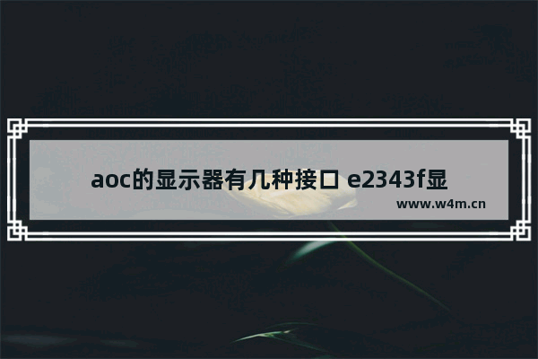 aoc的显示器有几种接口 e2343f显示器